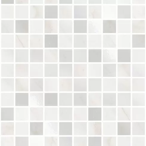Декор Гран Пале белый мозаичный глянцевый 25х40